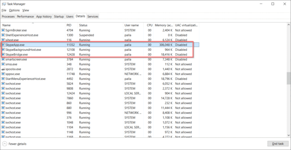 Stop Skype App Windows 10 Sub Programs Task Manager