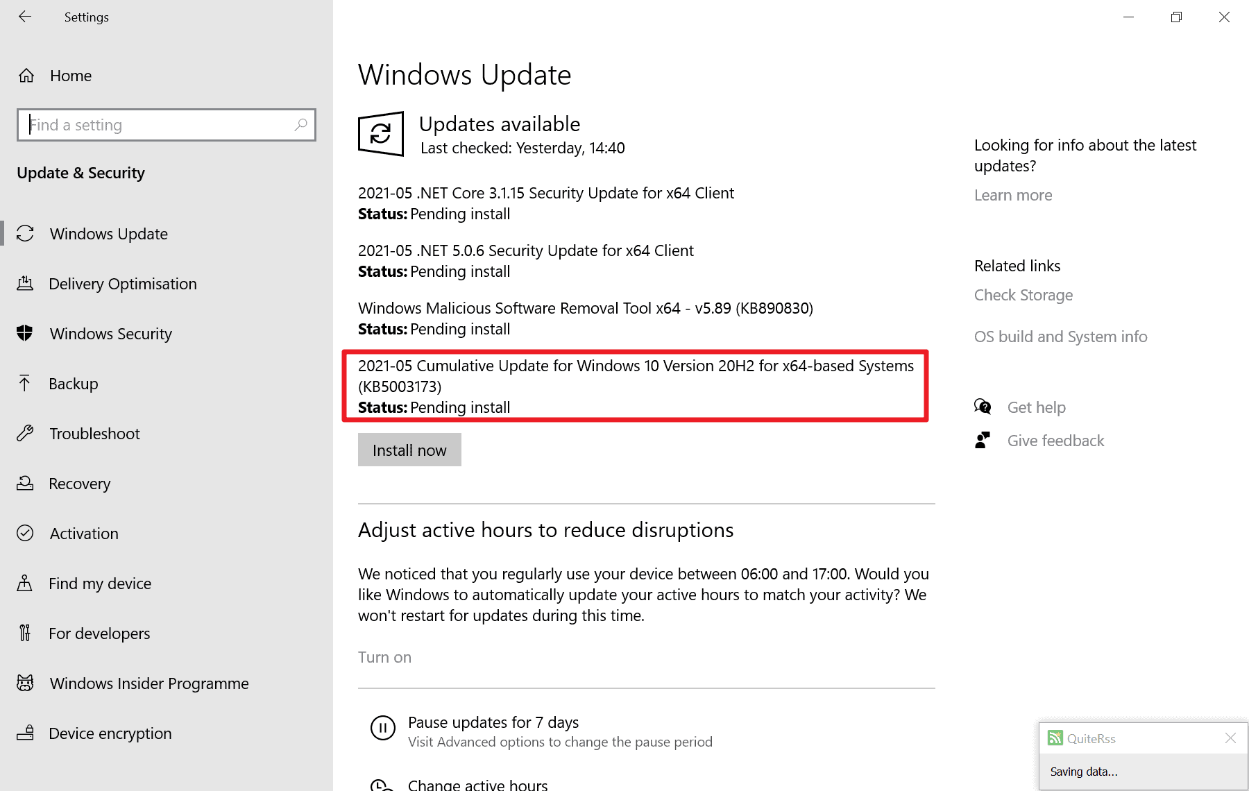 Kb5003173 Error During Update Installation