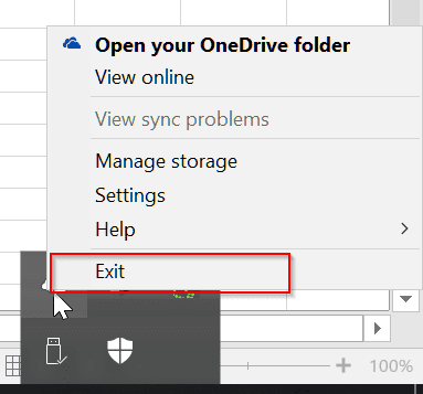 pause or exit onedrive sync in windows 10