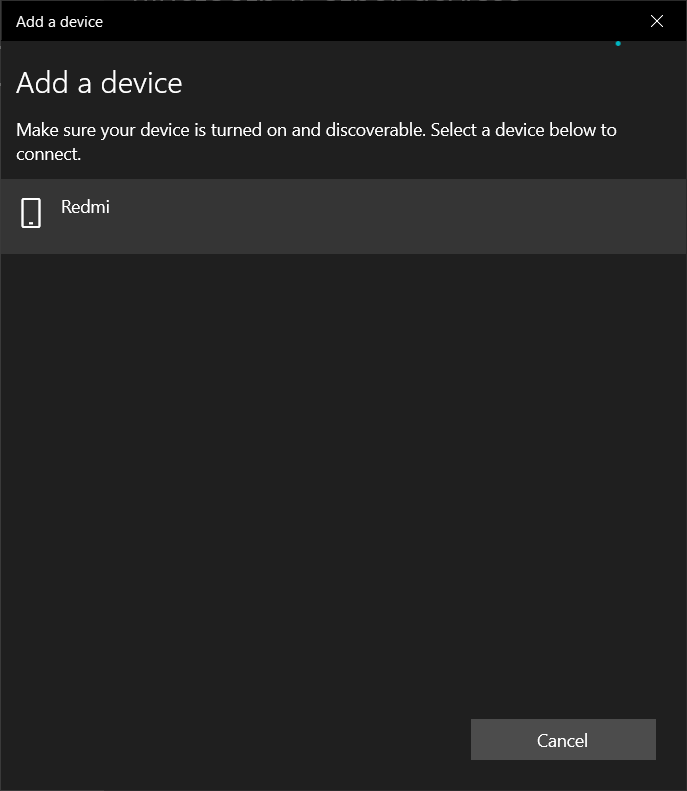 redmi discoverable in windows 10 bluetooth