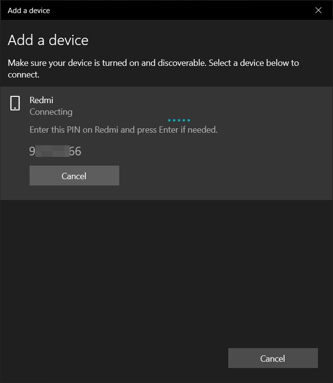 pin generated windows 10 bluetooth pairing