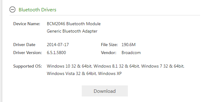 bluetooth drivers for windows 10 64 bit	

