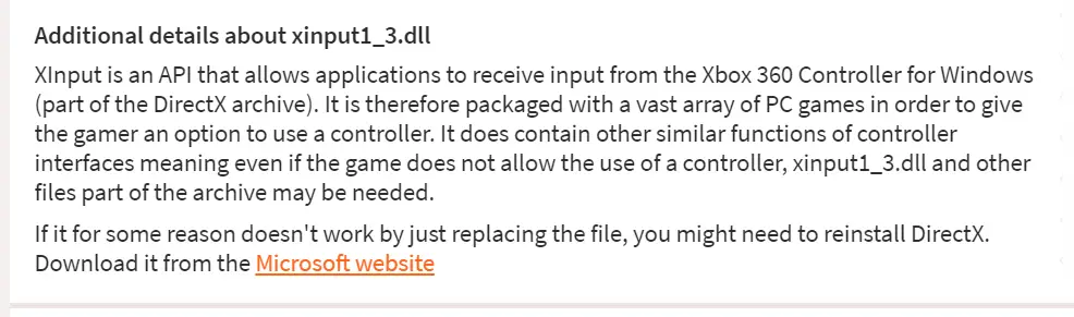xinput1_3 dll file error