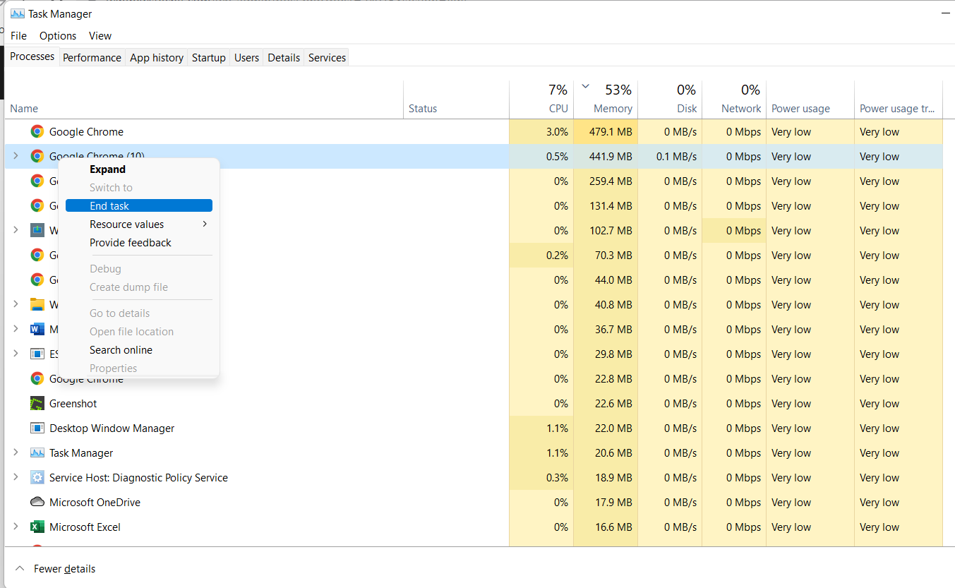 end task windows 11 high ram usage fix