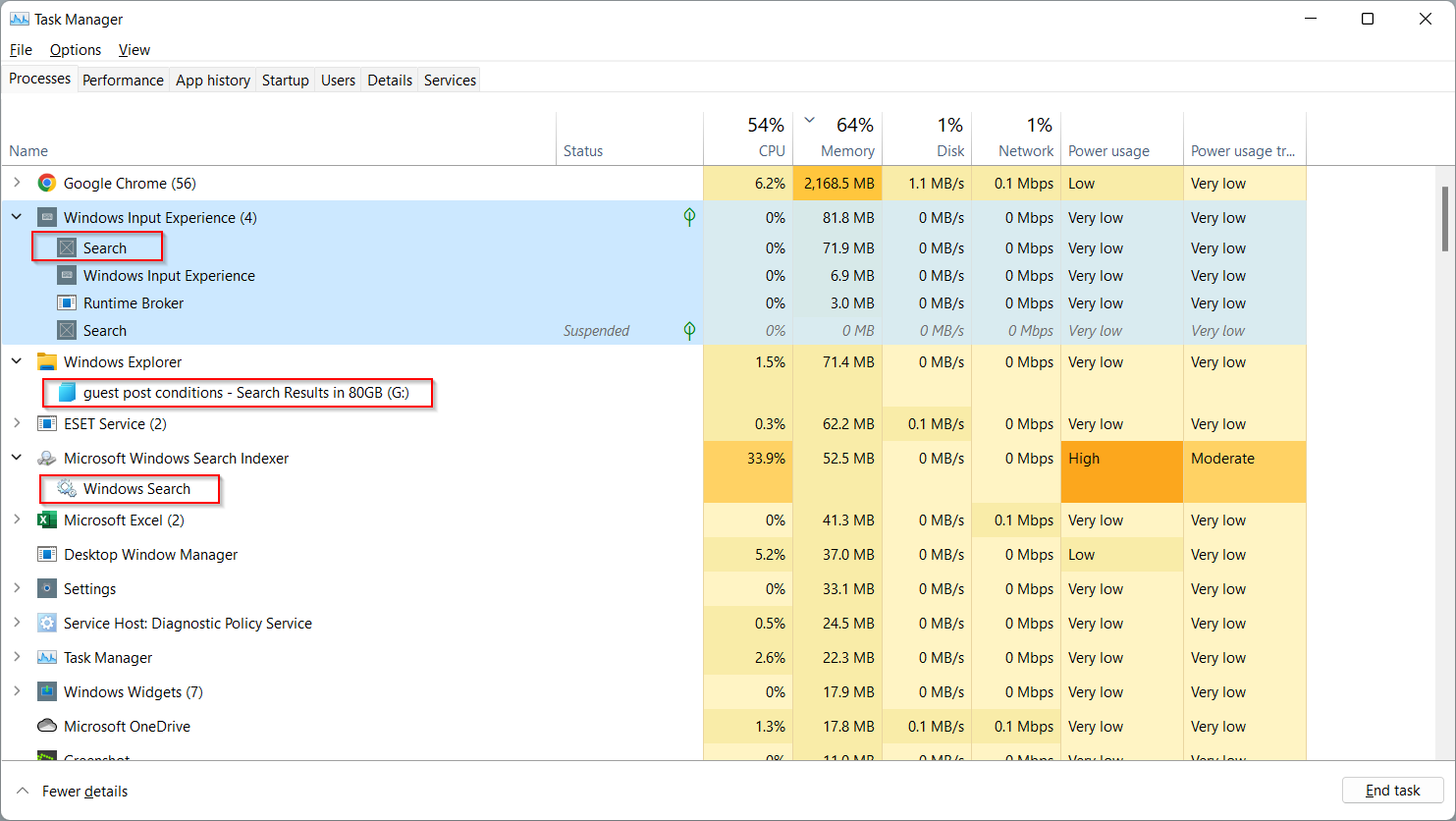 search application task manager windows 11