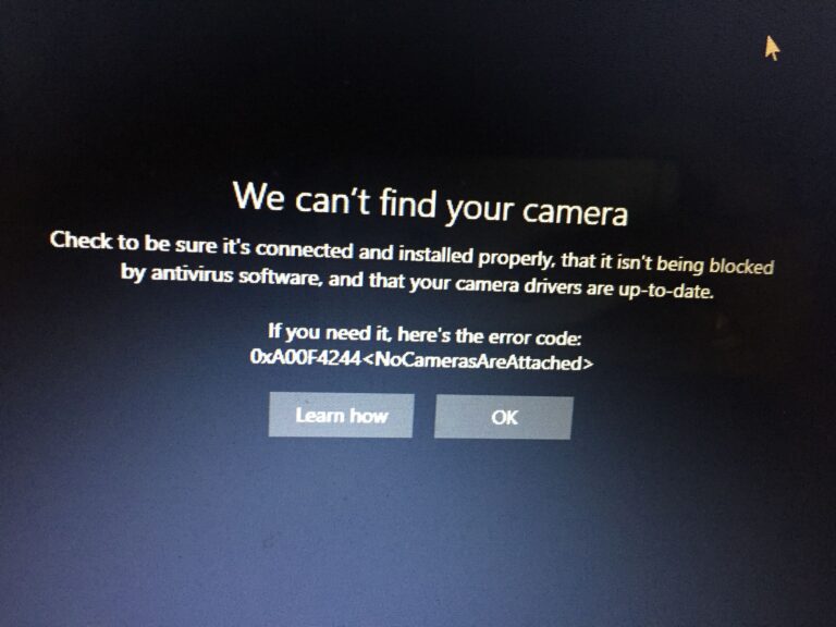 How to Fix Camera App Error Code 0xa00f4244 in Windows 11/10