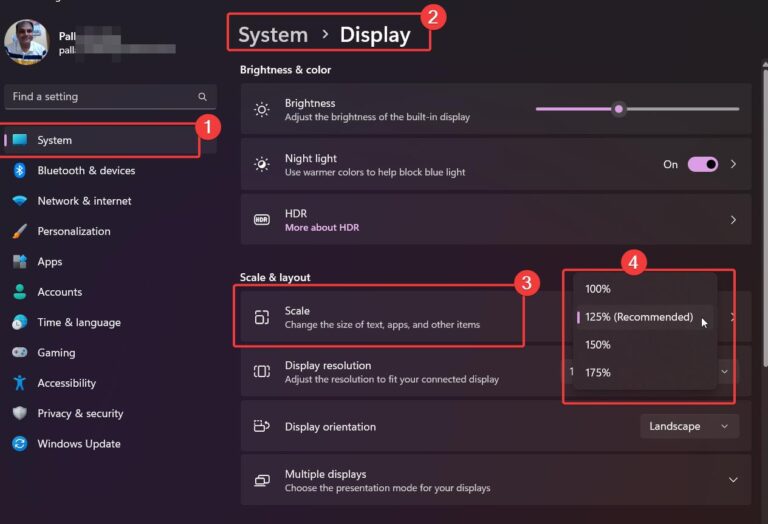 Adjust Display Scale Settings in Windows 11 – Custom DPI Scaling and Fix Blurry Apps