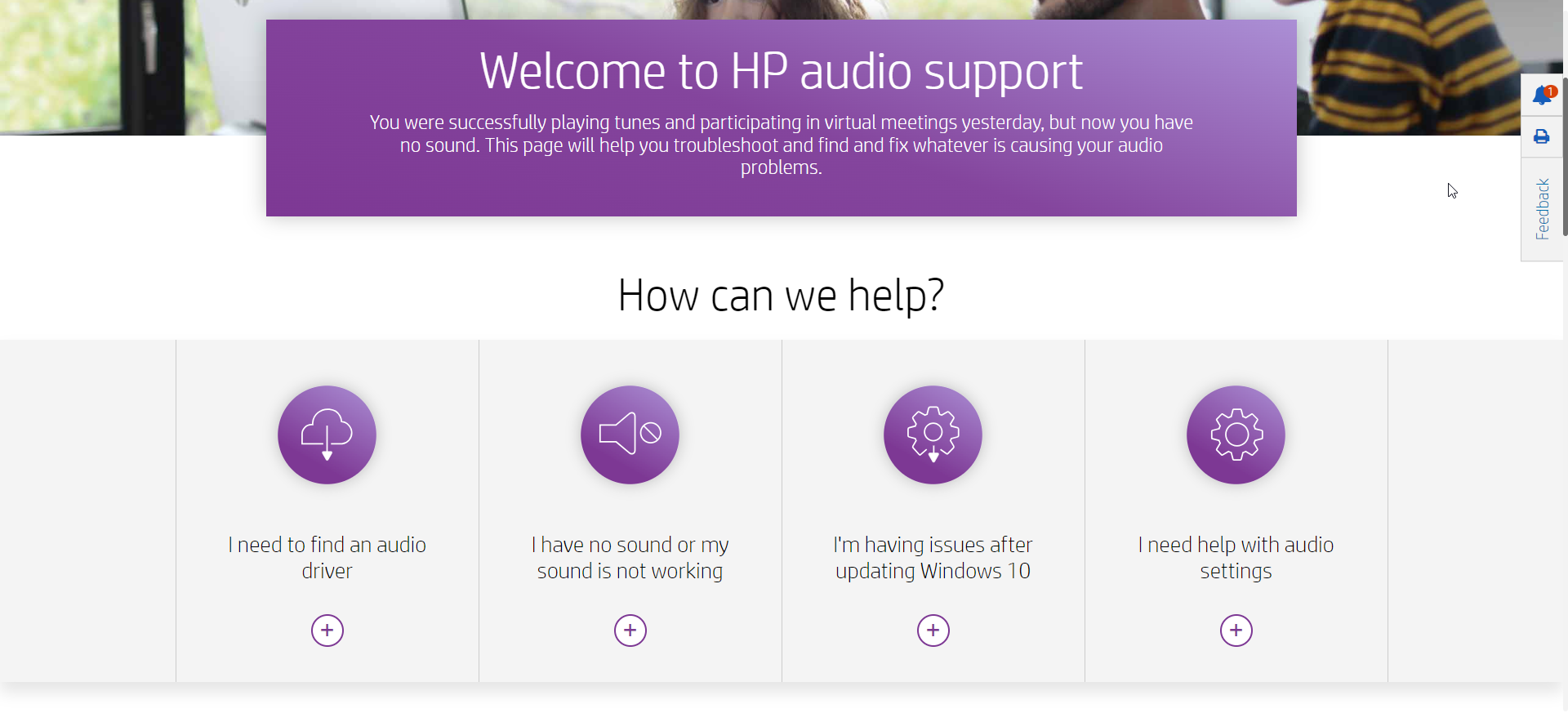 hp laptop sound settings windows 10