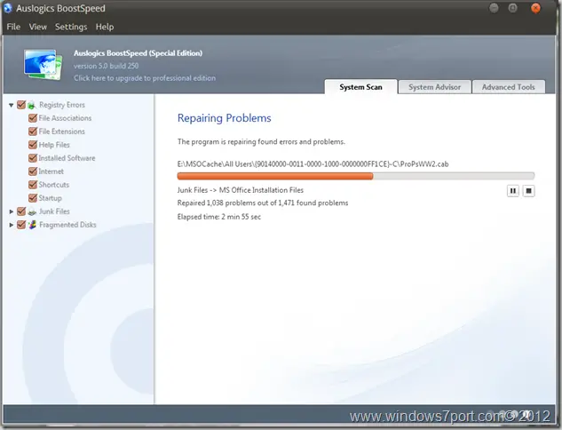 Repairing Problems in Auslogics BoostSpeed