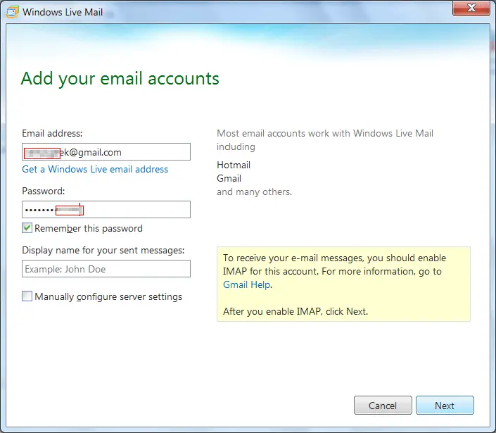 configuration windows live mail configuration windows live mail