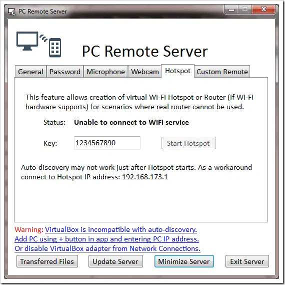 Pc Remote Server Hotspot