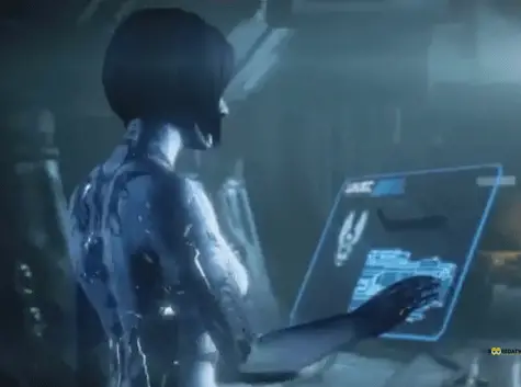 Halo character in phone with Cortana