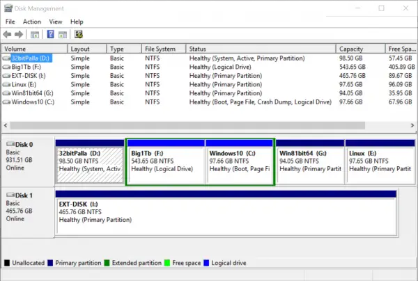 Case-Study of Easeus Partition Master in Windows 10 – How to Convert “Primary” to “Logical” Partition? 2 disk-management-before-conversion-operation