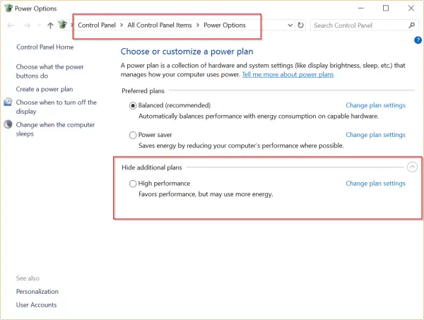 Using Power Settings To Speed Up Windows 10