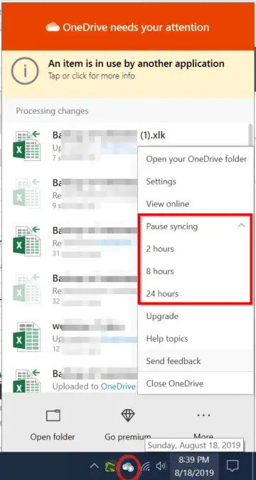 how to pause onedrive on metered connection