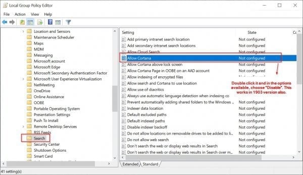 How to Disable Cortana Windows 10 GPO & Registry 1 Turn Off Cortana Windows 10 1903