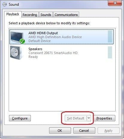 Fix HDMI Output Problems in Windows 10 3 Windows 10 Hdmi Audio Default Playback Device