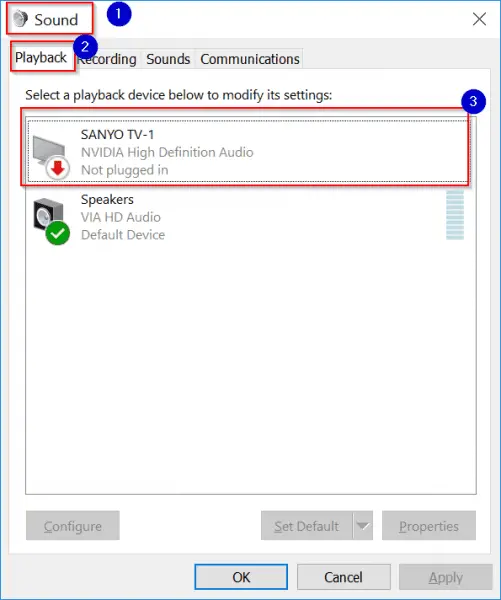 Fix hdmi sound not working in smart tv when connected to windows pc