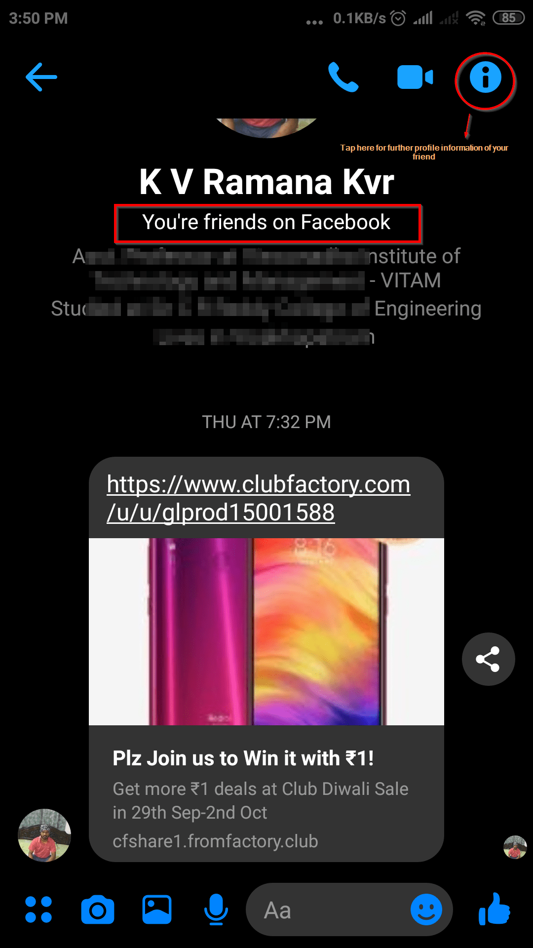 How to Delete Someone on Messenger in 2022? 13 Tap The Info Icon Of Friend In Messenger