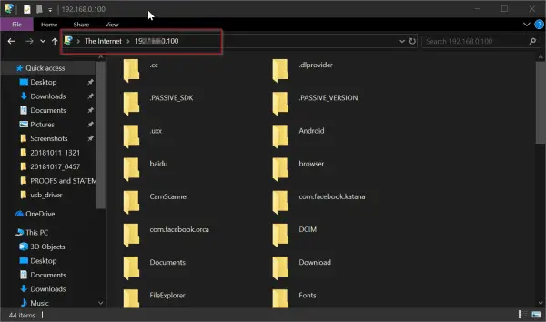 Mi Drop Access Internal Storage Windows 10