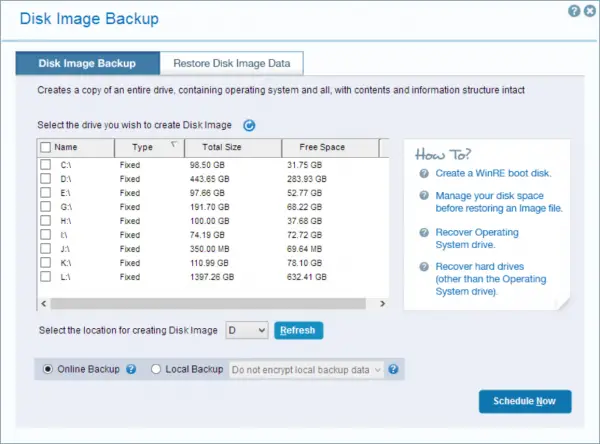 Idrive Disk Image Backup