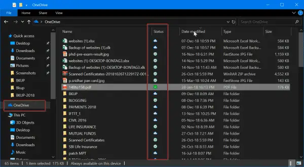 One Drive Files Folders File Explorer Windows 10