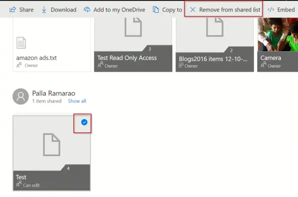 Remove Items From Shared List Onedrive