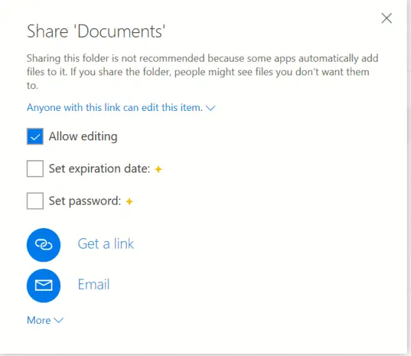 Share Documents Grant Access Onedrive