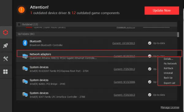 driver supporting solution menu ex windows 10