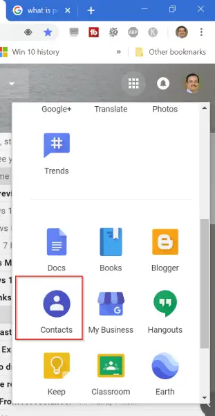 gmail contacts app