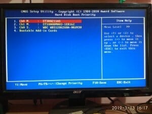change hard disk priority to fix 0xc0000428
