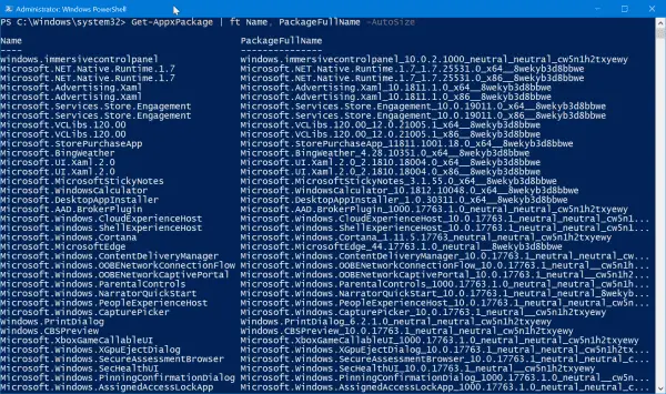 List Of Apps Windows 10 Poweshell