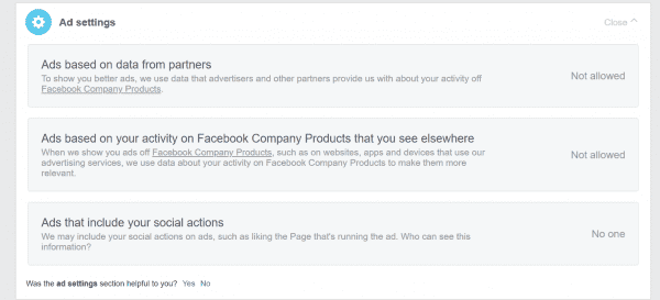 Facebookの迷惑な広告を停止する環境設定