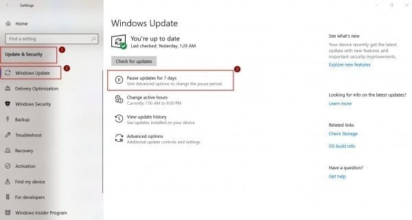windows 10 update settings 1903