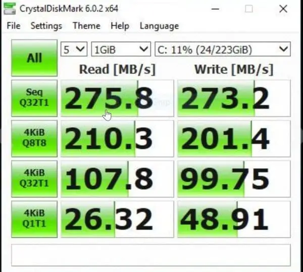 kingston a400 benchmarks using sata 3 Gbps