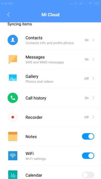 micloud system app settings