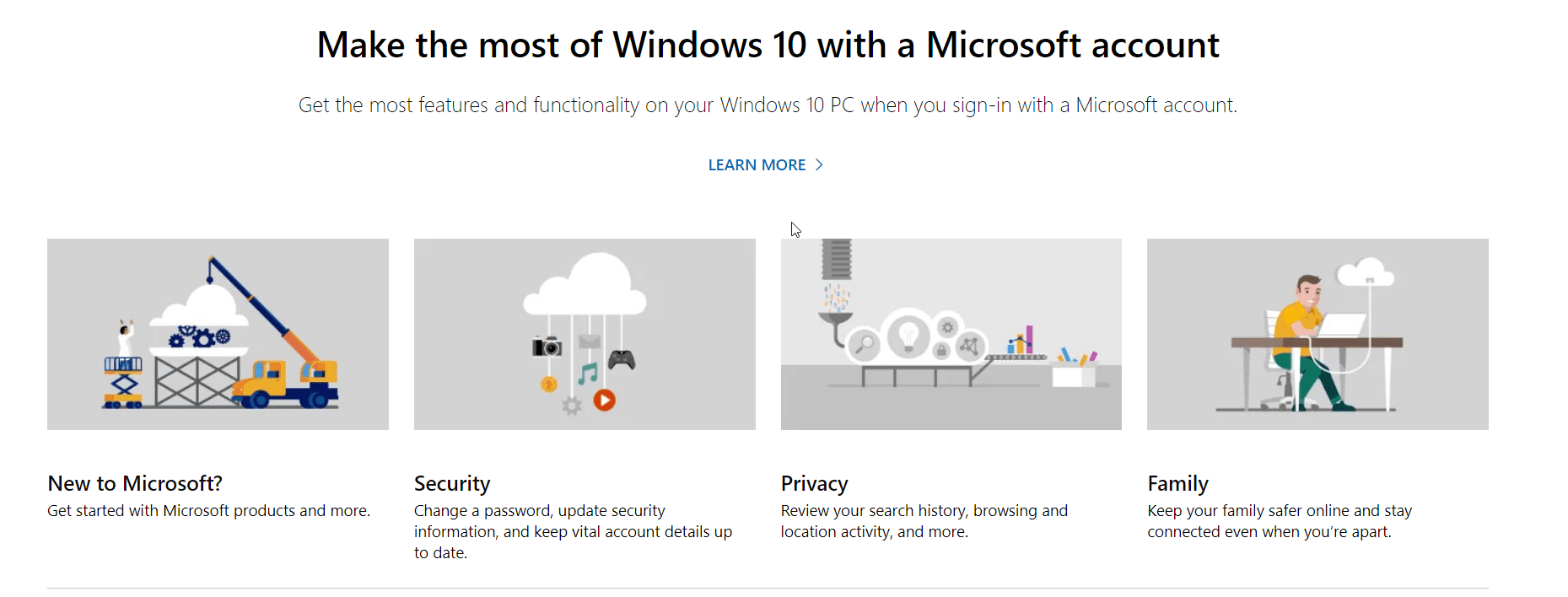 microsoft account windows 10