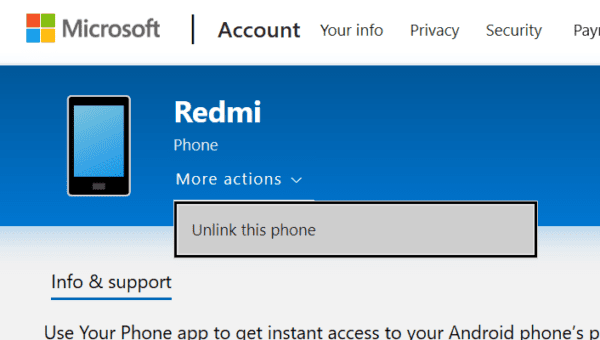 Unlink This Phone Microsoft Account