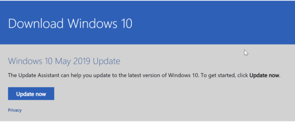 download windows 10 1903 update