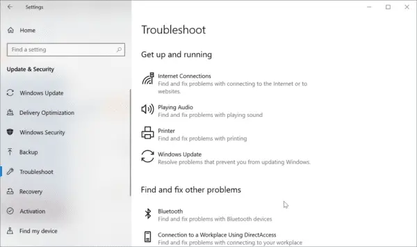 windows update troubleshooter settings 1