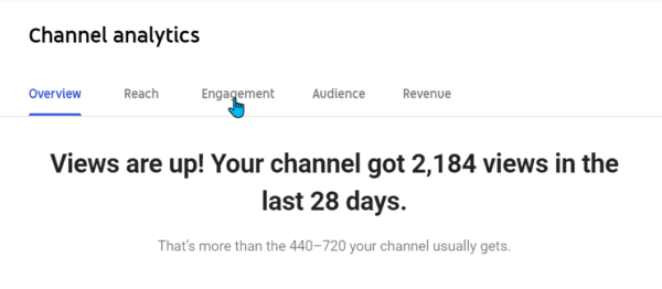 overview youtube channel analytics