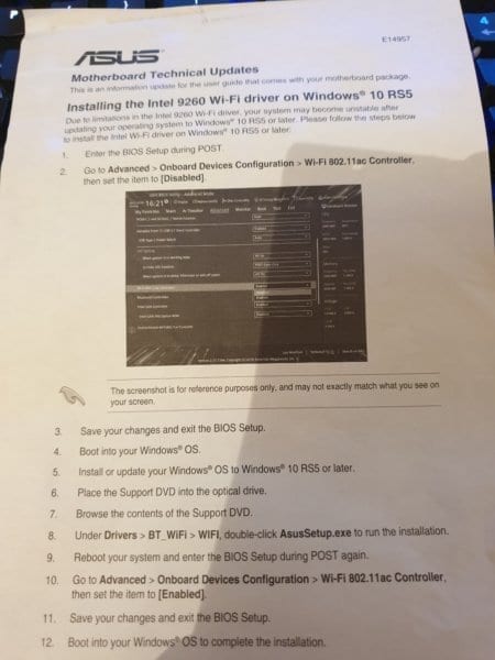disable Intel Wi-Fi drivers on ASUS to fix BUGCODE_NDIS_DRIVER error