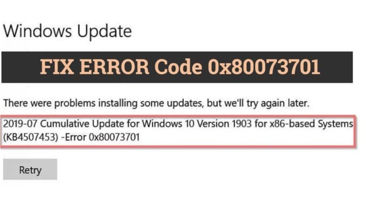 fix 0x80073701 fix 0x80073701