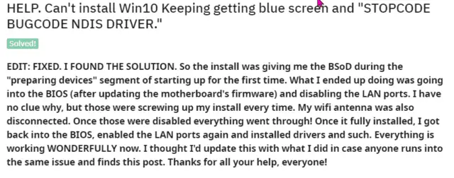 stop code bugcode ndis driver windows 10 stop code bugcode ndis driver windows 10
