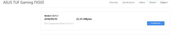 dts componenet driver windows 10 asus
