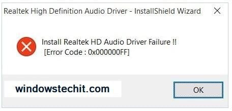 install realtek hd audio driver failure 0xc0000374