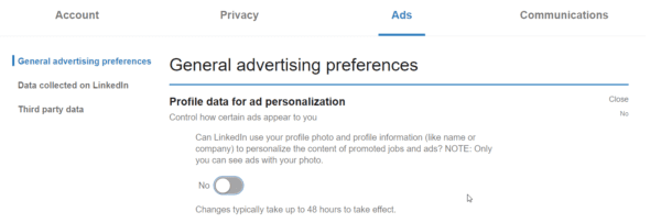 Manage Linkedin Ads Profile Personalization