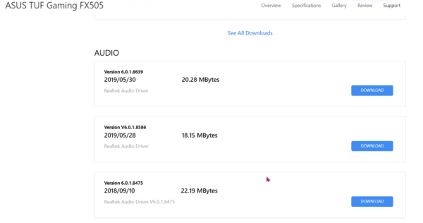 realtek audio driver asus system