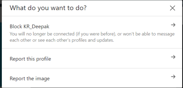 Block Linkedin Member Options