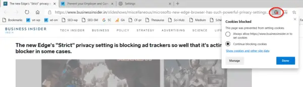 Allow Cookies Microsoft Edge Windows 10